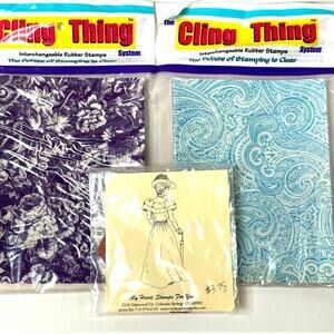 3 Cling Mount Stamps Victorian Edwardian 5.5x4.25" NEW Scrapbooking Stamping